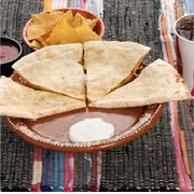 Flour Quesadilla with Small Drink.